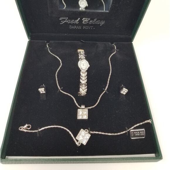 Fred Belay New Watch & Jewelry Set Watch, Earrings, Necklace, and Bracelot NWT - Picture 1 of 8
